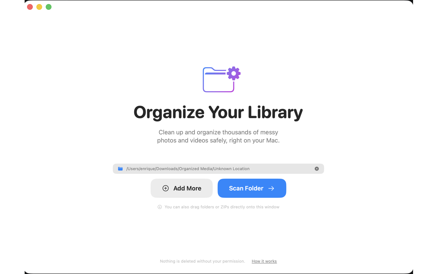 Foldiq — Select your folder to organize